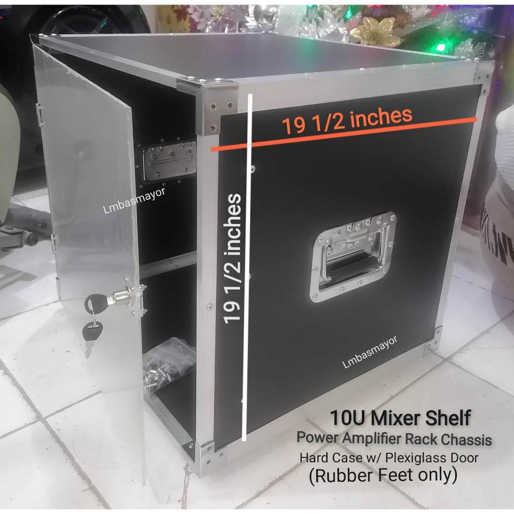10U Mixer Shelf Power Amplifier Rack Chassis Hard Case with Plexiglass ...