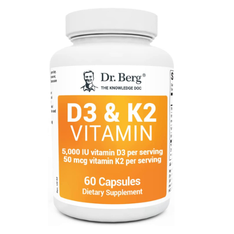 Dr. Berg Vitamin D3 & K2 Supplement 5,000 IU with Medium-Chain ...