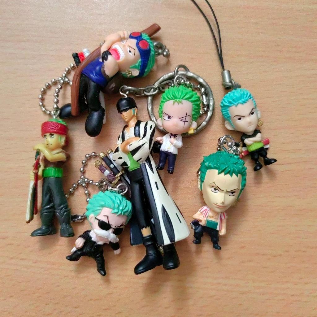 PVC Anime Charm One Piece Roronoa Zoro Figure Keychain - Japanese