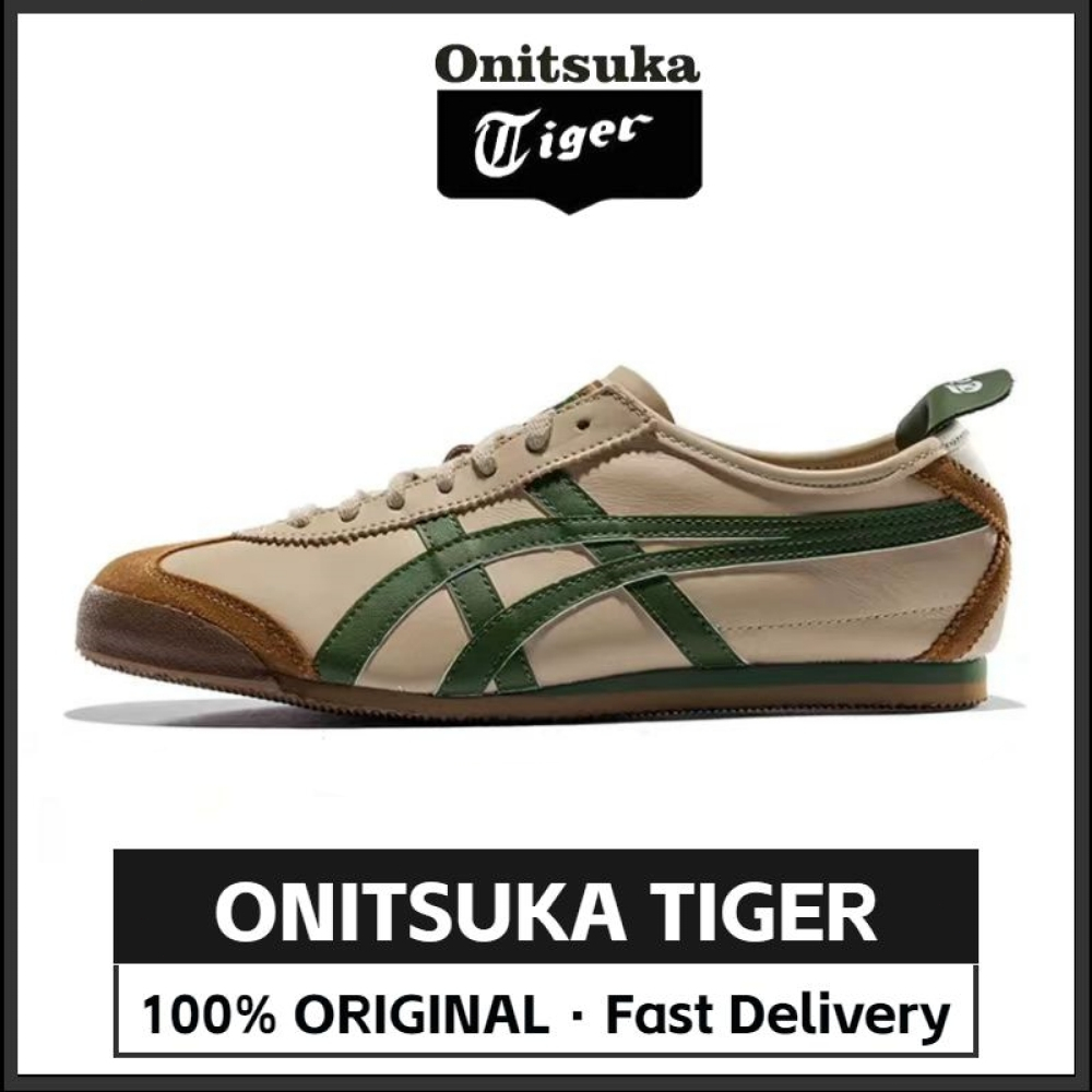 【100% Original 】Tiger MEXICO 66 Brown Green DL408-1785 Low Top Unisex ...