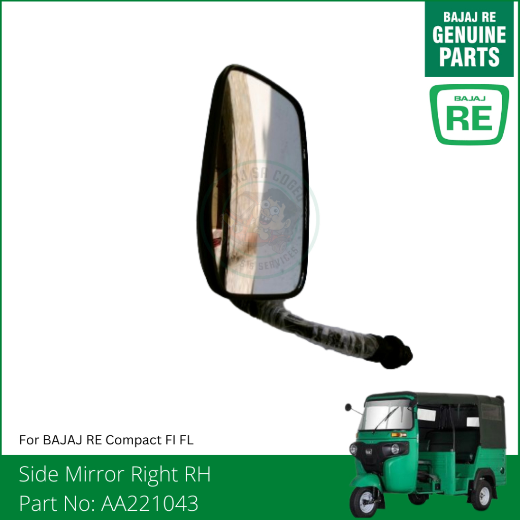 Side Mirror RIGHT RH (AA221043) for BAJAJ RE Compact FI/FL Model bajaj ...