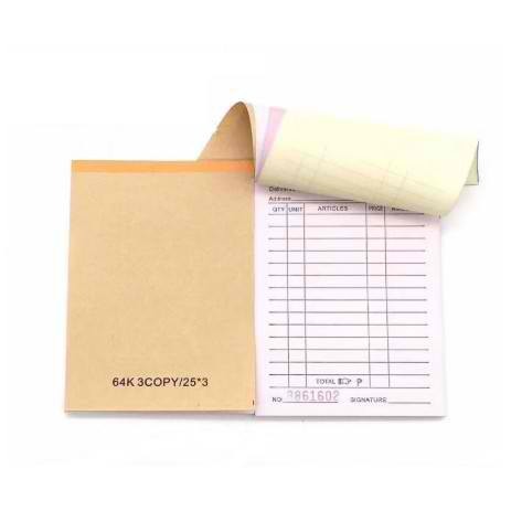 3 Copies Carbonless Receipt Resibo with Carbon for Order Receipt and ...