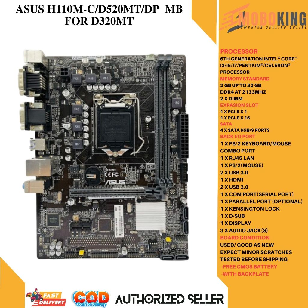 ASUS H110MC/D520MT/DP_MB/FOR D320MT Desktop 6TH GEN Motherboard H110