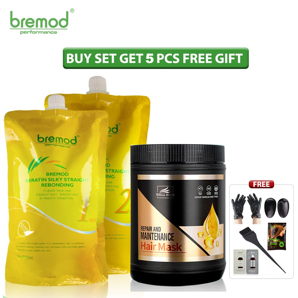 Bremod Silky Hair Straightening Rebonding With Hair Mask Hair Treatment