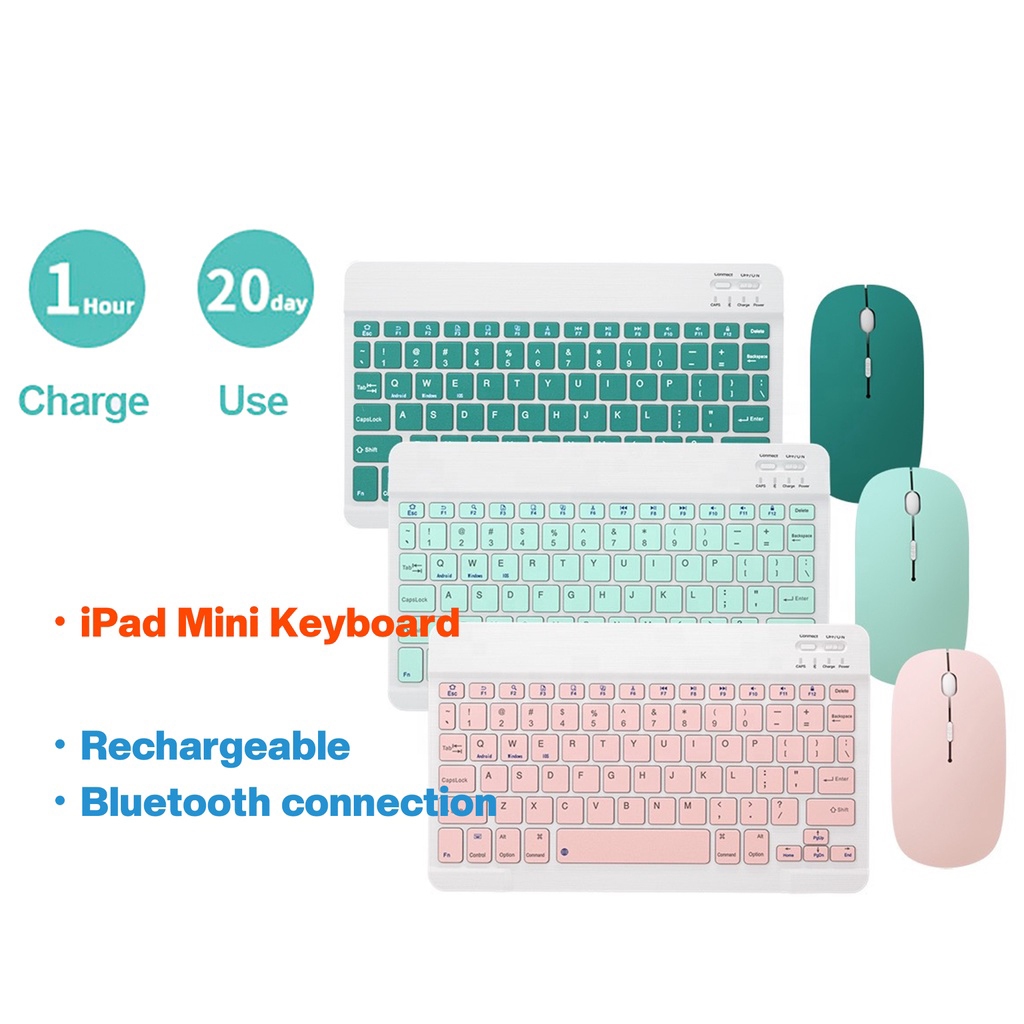 10inch Wireless Bluetooth Keyboard Mouse for Laptop Mobile Keyboard ...