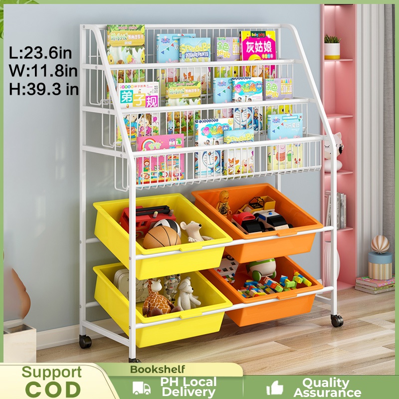 LOOGU Kids Toy Storage Rack Children's Bookshelf Multi Purpose Display ...