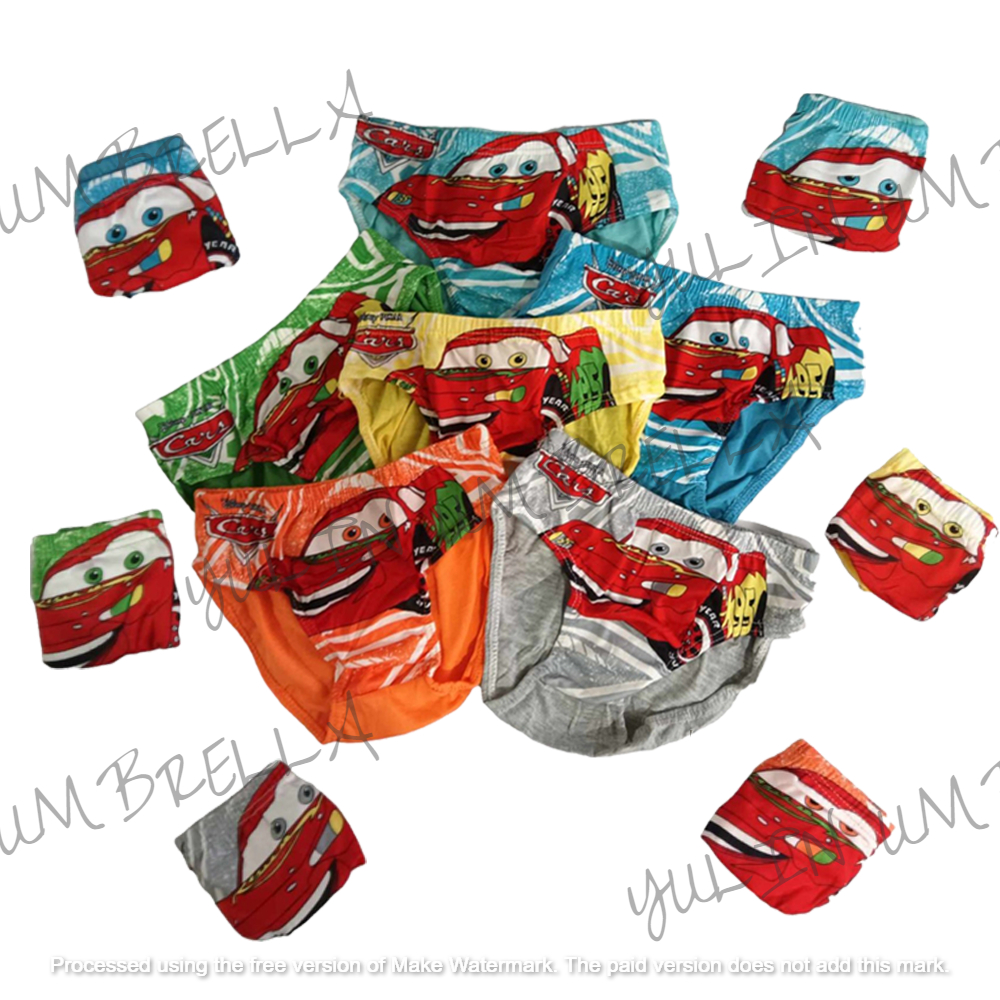 Young Boy 4pcs Cartoon Graphic Contrast Binding Brief main image 0