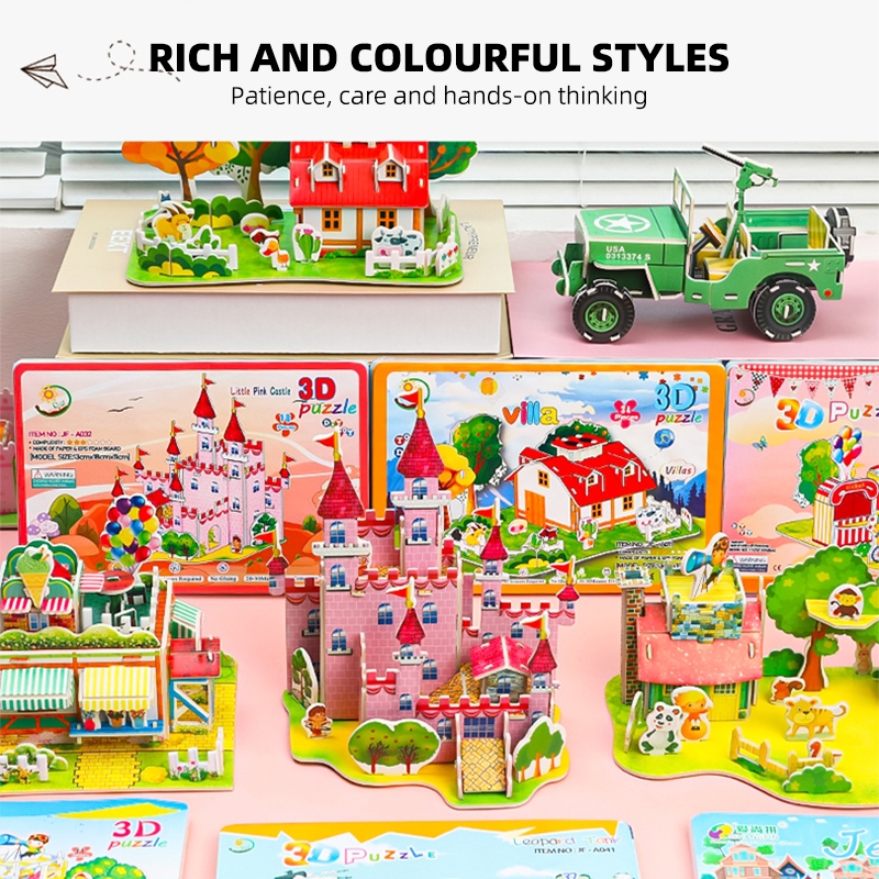 3d Puzzles Children'S Diy Manual Assembly Model House Learning Puzzle ...