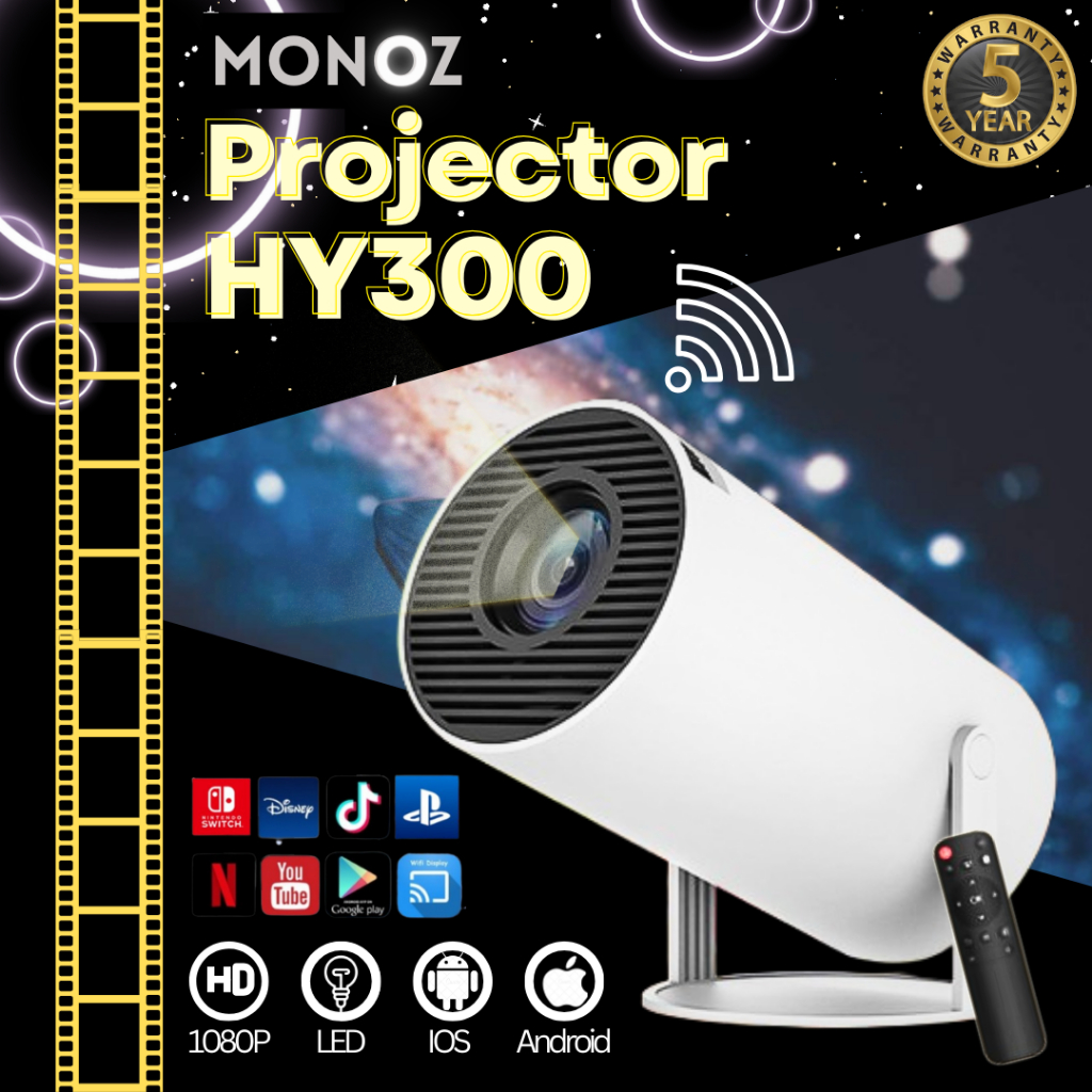 Android HY300/A10 Portable Projector Ultra HD 1080P LCD Mini
