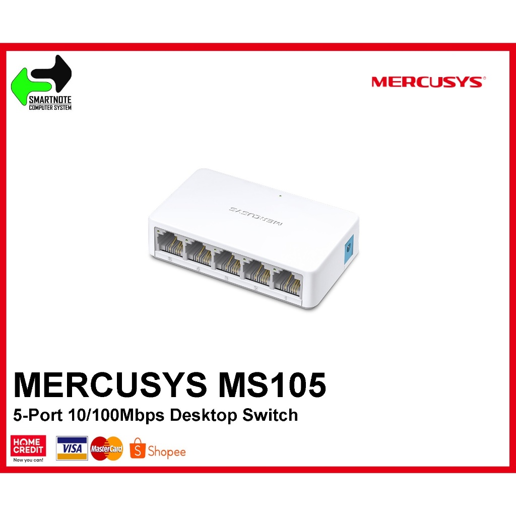 Mercusys Ms105 10/100Mbps 5-Port Desktop Switch