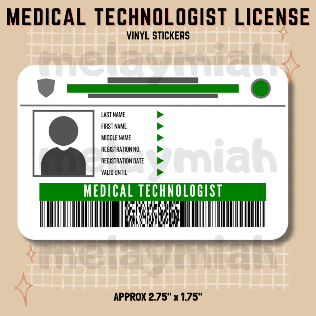 Medical Technologist License Vinyl Sticker by Melay&Miah Shopee