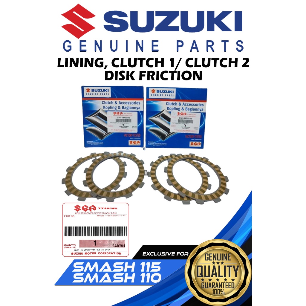 LINING, CLUTCH 1 / CLUTCH 2 DISK FRICTION FOR SMASH 115 ( 21441-16H00 ...