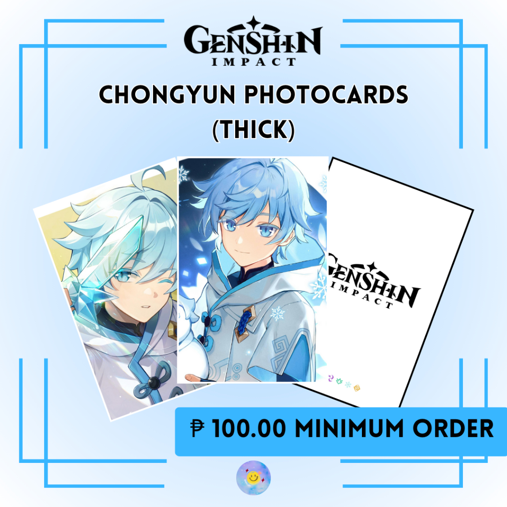 Genshin Impact Merch Chongyun Boy Crush Thick Photocards Shopee
