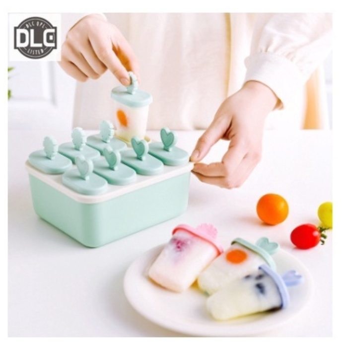 DIY Ice Pop Maker 8 Cells Frozen Ice Cream Molds Popsicle Ice Lolly Pop ...