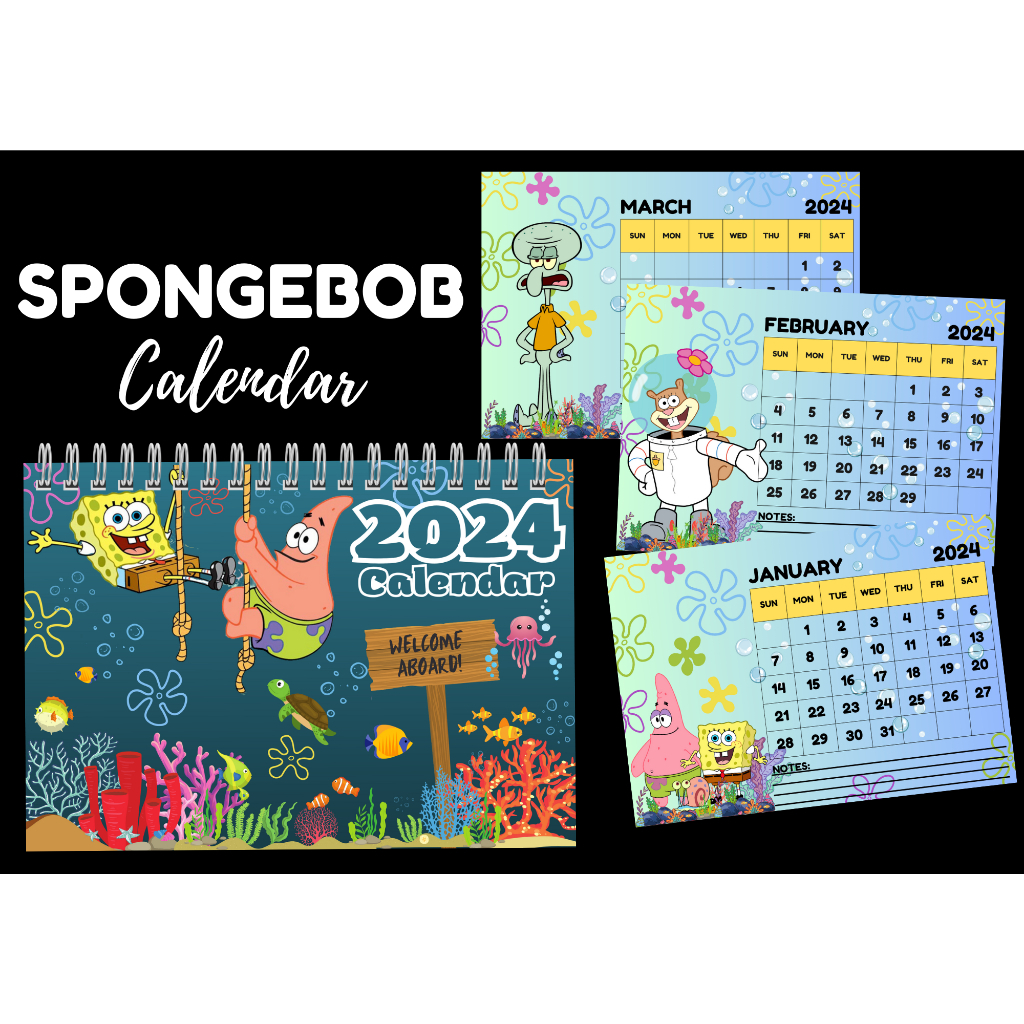 Sponge Bob Desk Calendar 2024 Shopee Philippines