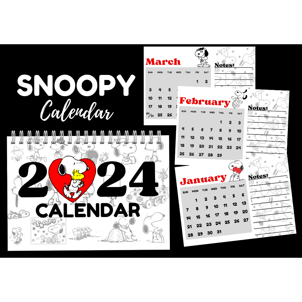 SNOOPY Desk Calendar 2024 Shopee Philippines