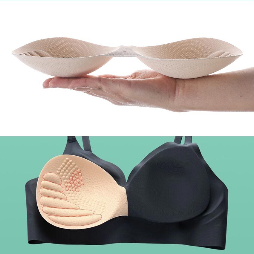 GEEBON Latex Bra Pad Thick Insert Underwear Liner Chest Push Up Insert ...