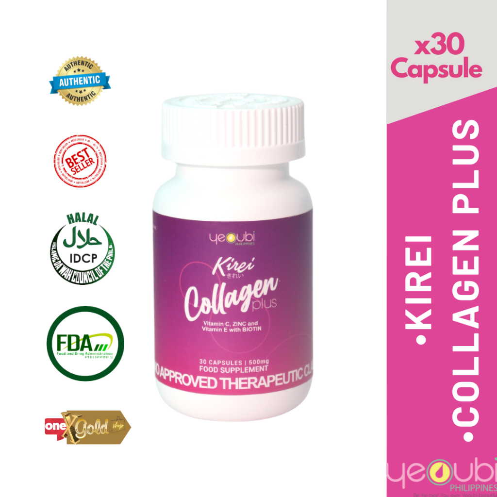 KIREI Collagen Plus , Vitamin E and C (500mg x 30 Capsules/Bottle