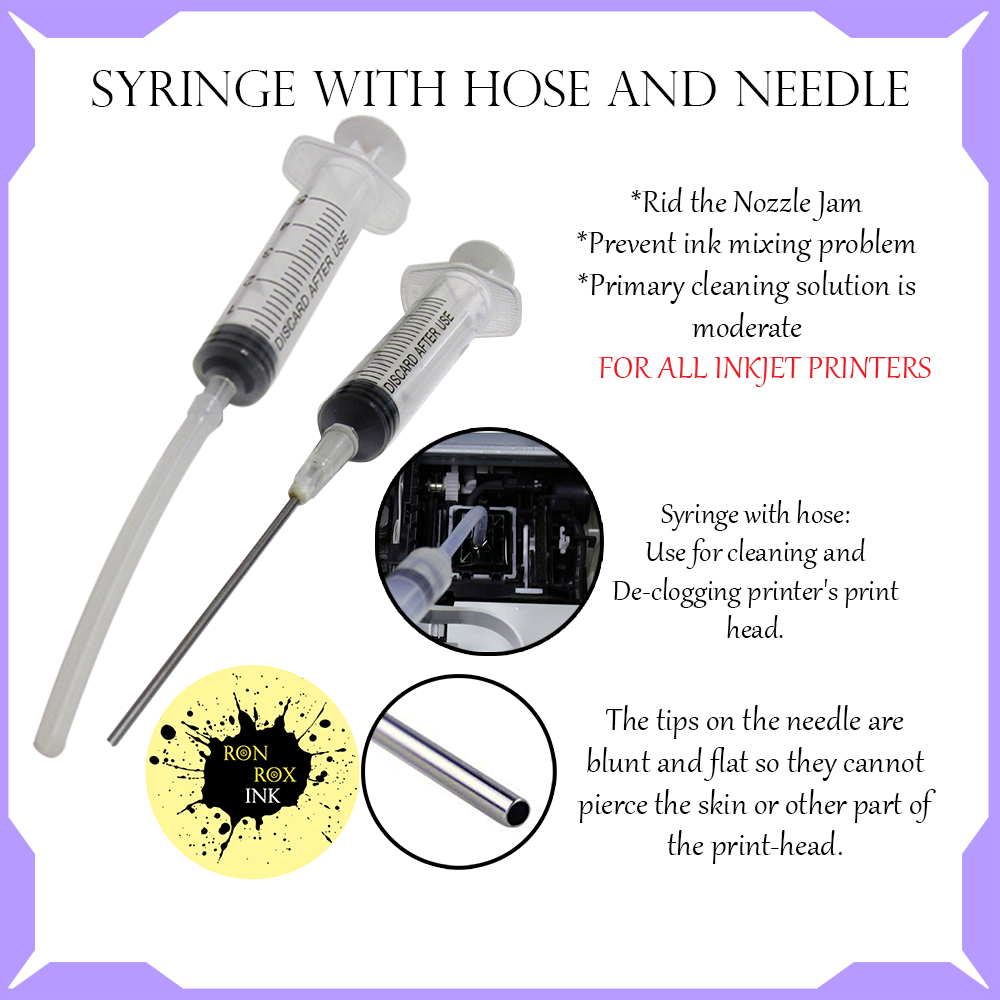 Injector Syringe with needle hose inksyringe for refill ink cartridge ...