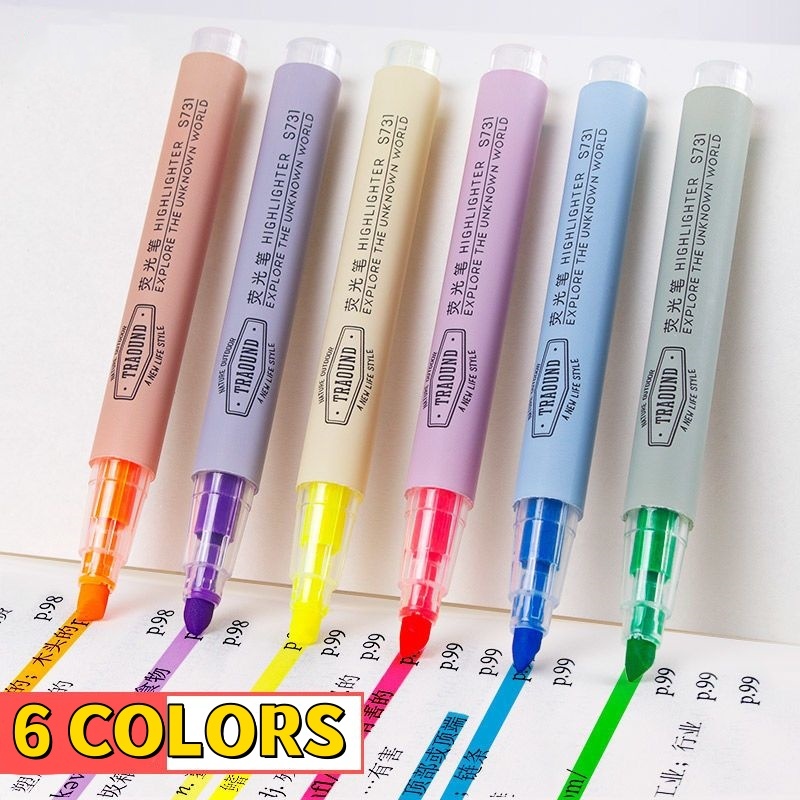 Highlighter Pen/diagonal Marker Focus Pastel Colored Pen Students Exams
