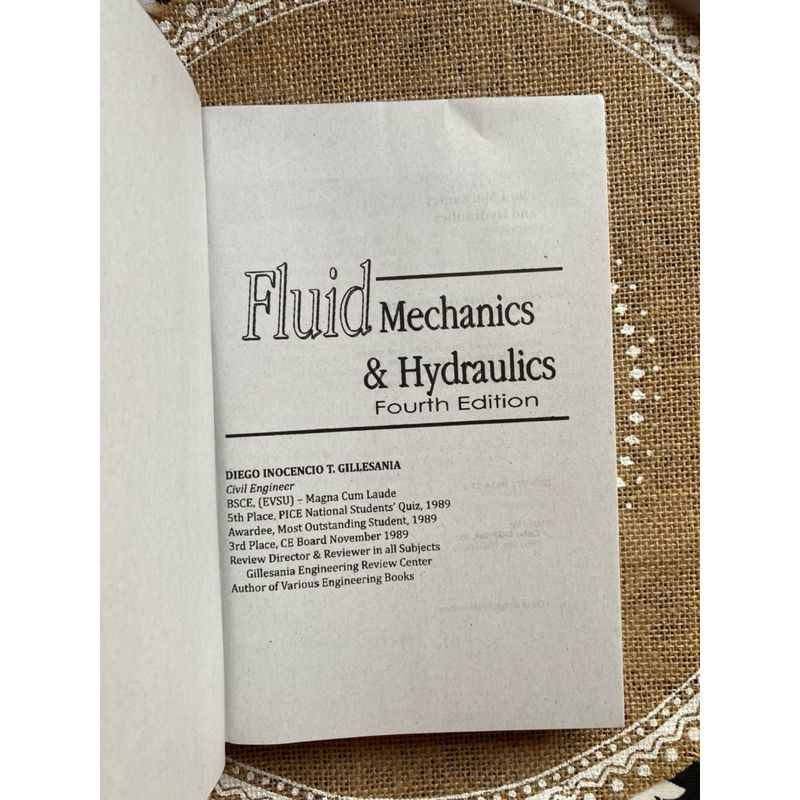 Fluid Mechanics and Hydraulics 4th Edition by DIT GILLESANIA | Shopee ...