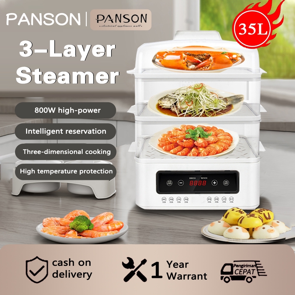 35L Multifunctional Electric Steamer ThreeLayer Automatic Keep Warm