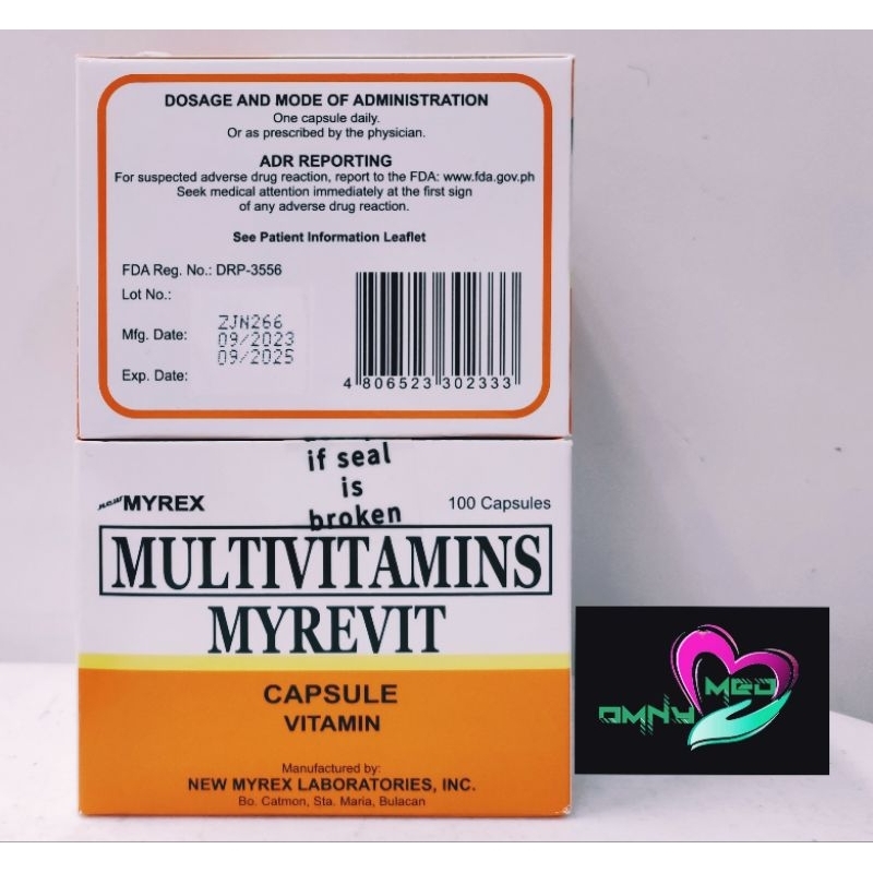 MYREVIT Capsule Multivitamins 100 Capsules Shopee Philippines