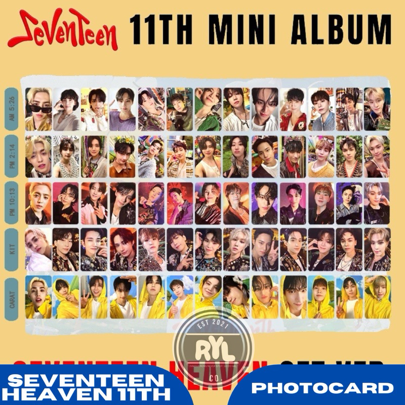 13 pcs/set] SEVENTEEN 'Heaven 11th' Album Photocards with BACK
