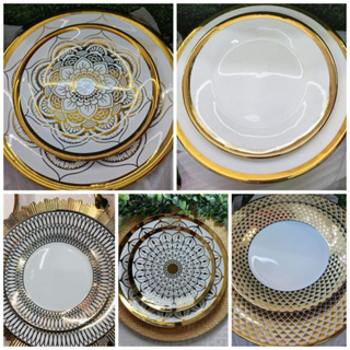 600 Piece Gold Plastic Dinnerware Set, Disposable - 100 Gold Rim 10 Inch  and 7 Inch Plates, 300 Gold Silverware, 100 Gold Cups - AliExpress