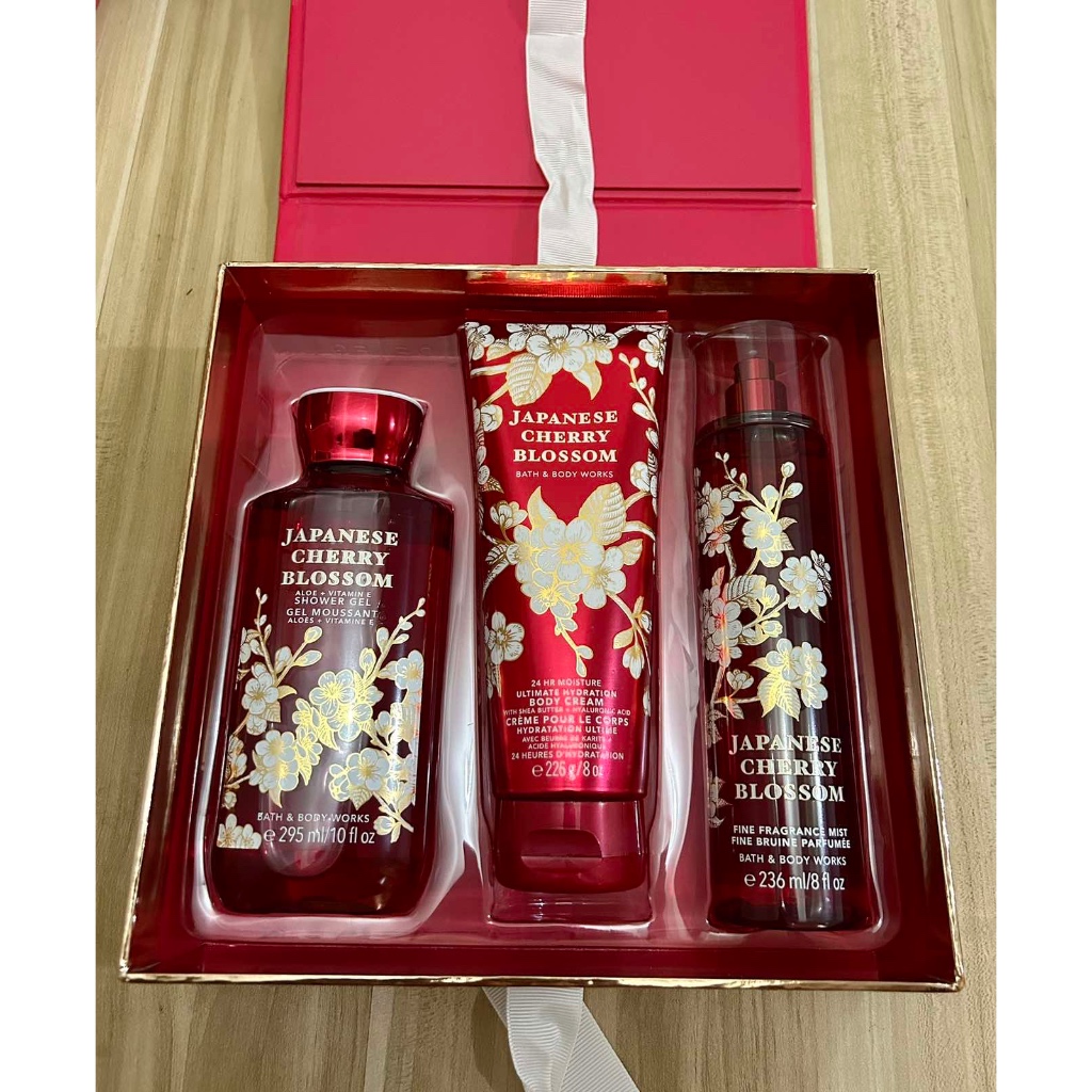 Bath & Body Works Japanese Cherry Blossom Gift Box Set of 3 Shopee Philippines