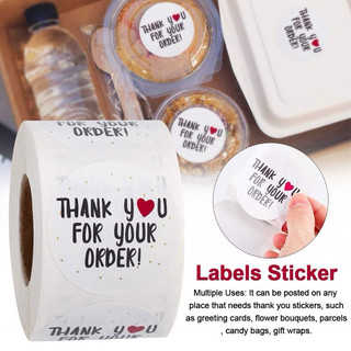 Thank You Label Sticker 500PCS 1Roll Customized Thank U Packaging ...
