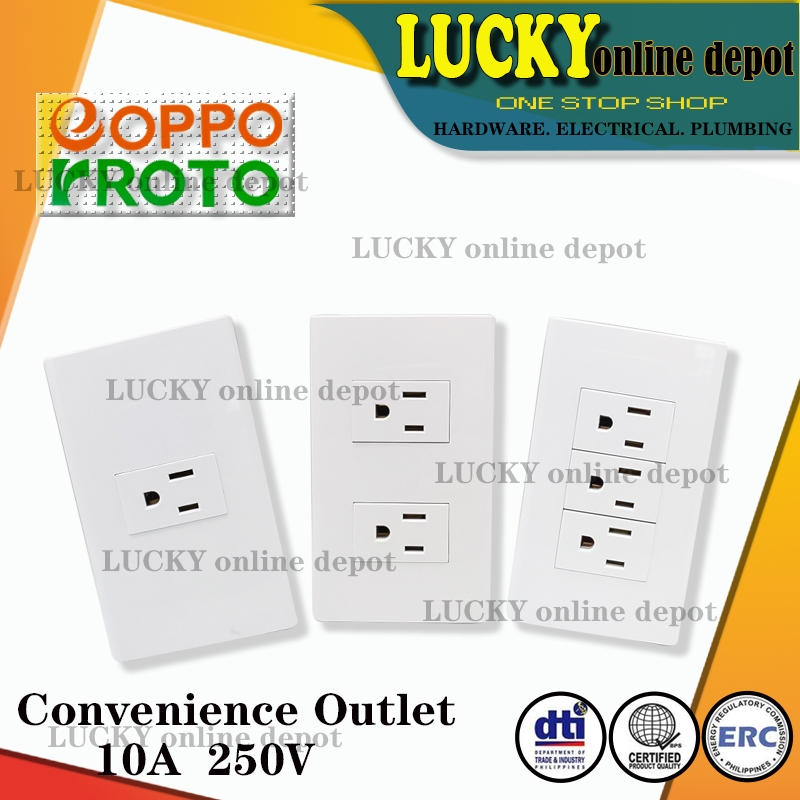 EOPPO Wide Series EO-205 (1,2,3 gang)10A-250V Convenience Outlet