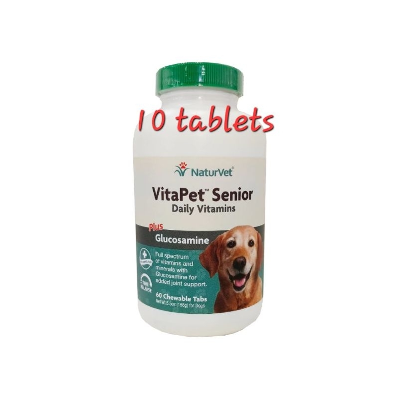 NaturVet VitaPet Senior, Daily Vitamins Plus Glucosamine, For Dogs, 10