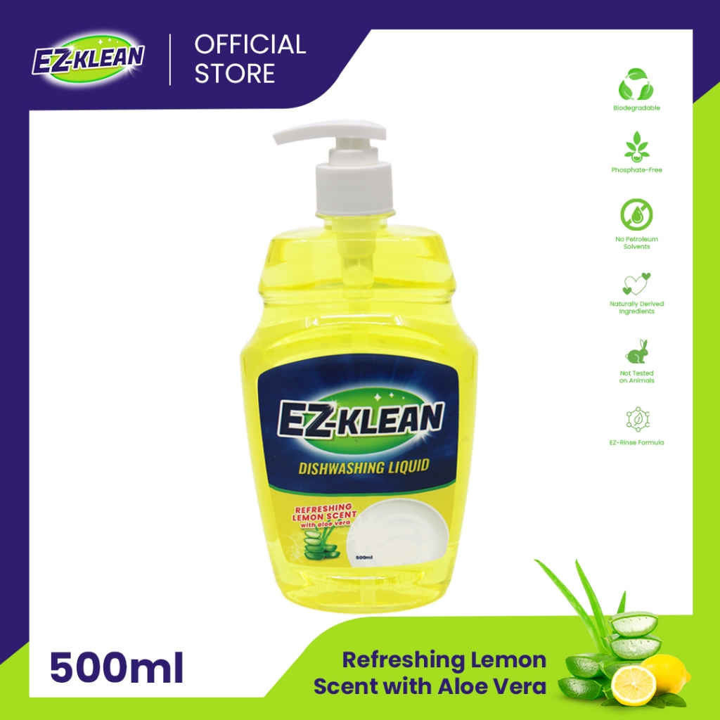 EZ Klean Dishwashing Liquid Refreshing Lemon Scent 500 ML Shopee