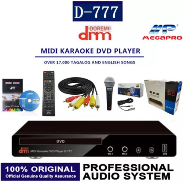 D777 Doremi Midi Karaoke DVD Player w/ Over 17,000 Tagalong and