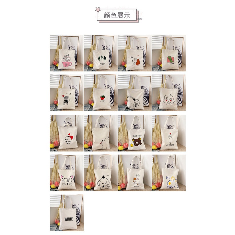 Korean new fashion canvas tote bag canvas shoulder bags simple with ...