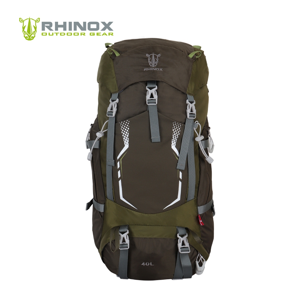 Rhinox Outdoor Gear 204 Mountaineering Bag With Fixed Back Steel Frame  Rain Cover 40 L Capacity