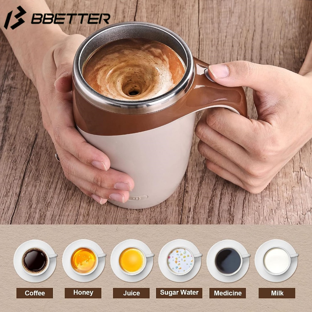 350ml Automatic Self Stirring Mug Coffee Milk Juice Mixing Cup Electric Stainles