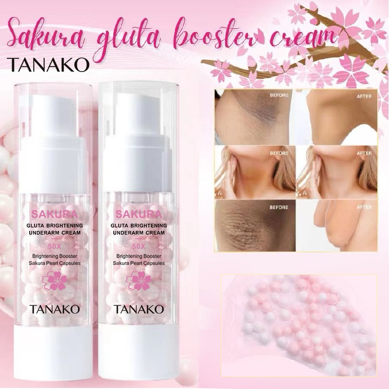 TANAKO Sakura Underarm Whitening Cream Body Lotion Pearl Moisturizer ...