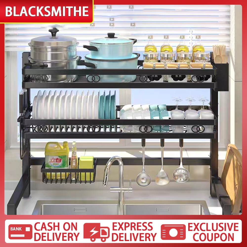 65cm/85cm Sink Draining Shelf Dish Rack Kitchen Shelves Double sinks