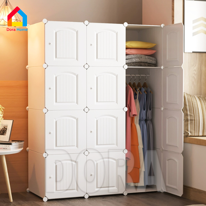 Wardrobe Clothes Storage Rack Plastic Clothes Organizer Bedroom