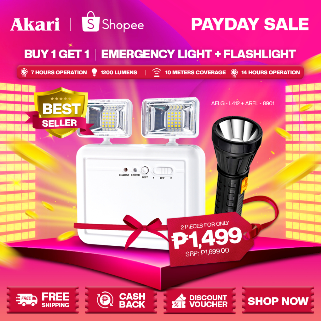 Akari LED Handy Emergency Light (AELGL412) + FREE Akari LED