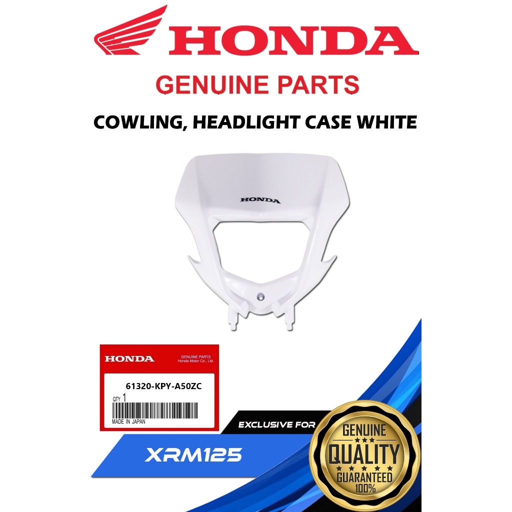 HONDA GENUINE COWLING / HEADLIGHT CASE WHITE FOR XRM 125 TRINITY ...