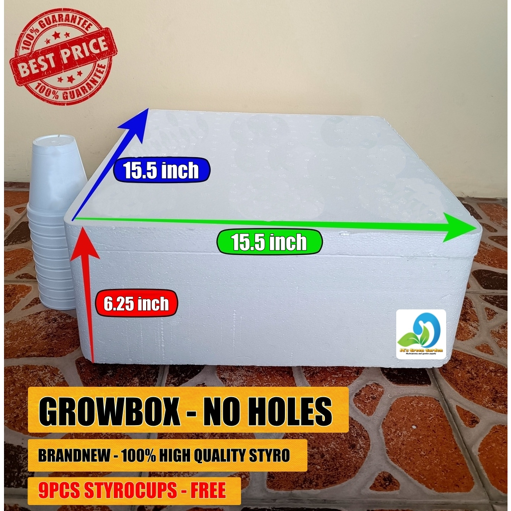 HYDROPONICS GROWBOX - NO HOLES (BrandNew) with 9pcs STYROCUPS | Shopee ...