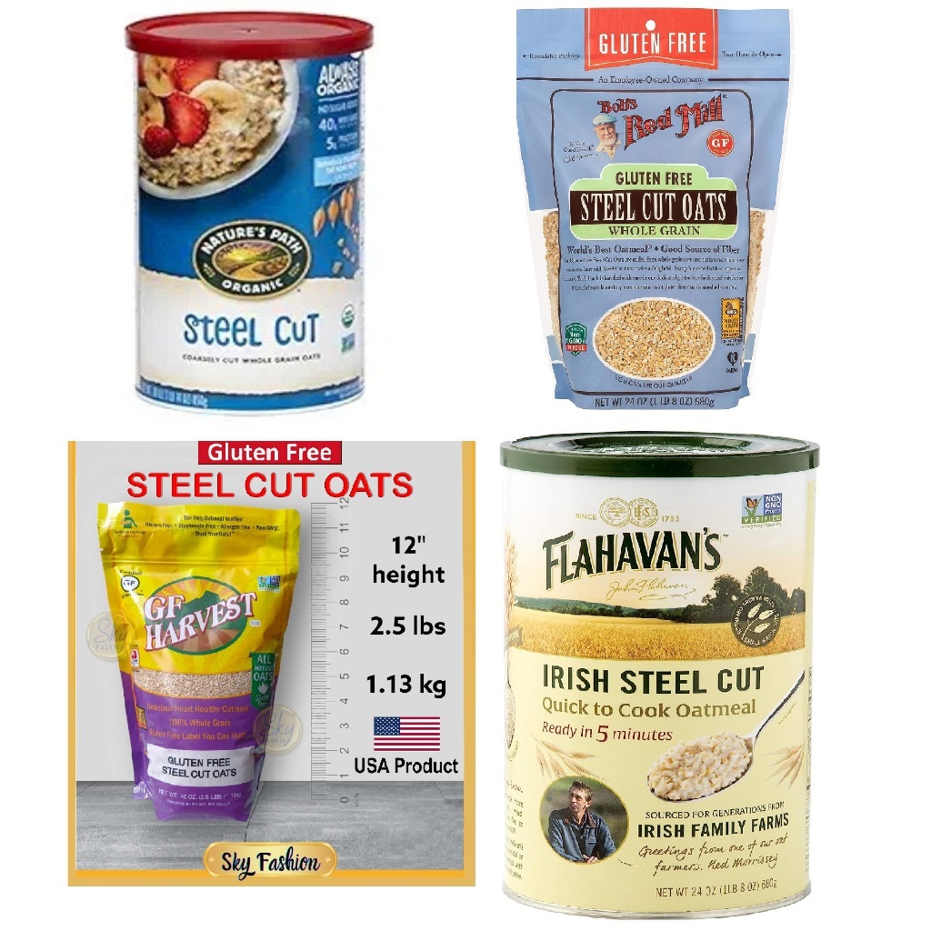 🇺🇲Steel Cut Oats 850g, 1.13kg from USA, Quaker, Bob's Red Mill, Nature