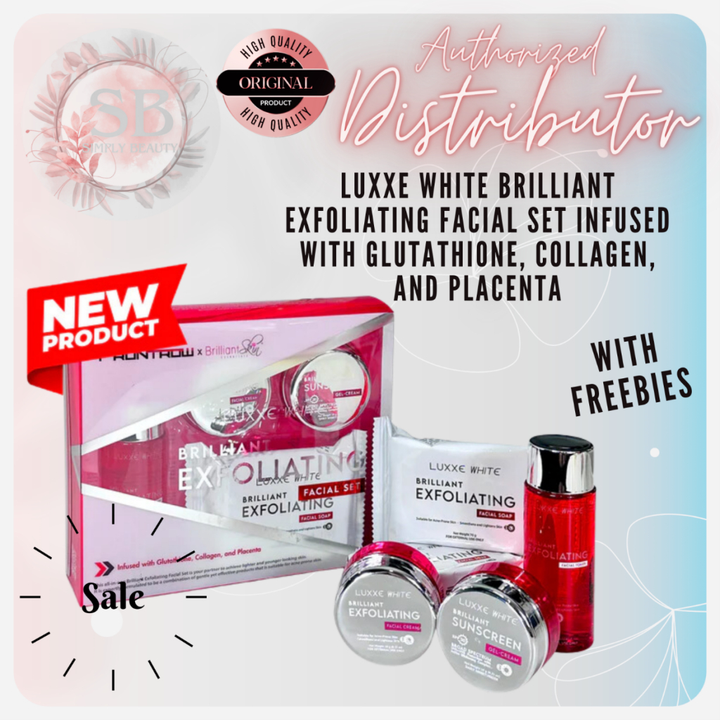 Brilliant x Luxxe White Exfoliating Facial Set infused with Glutathione ...