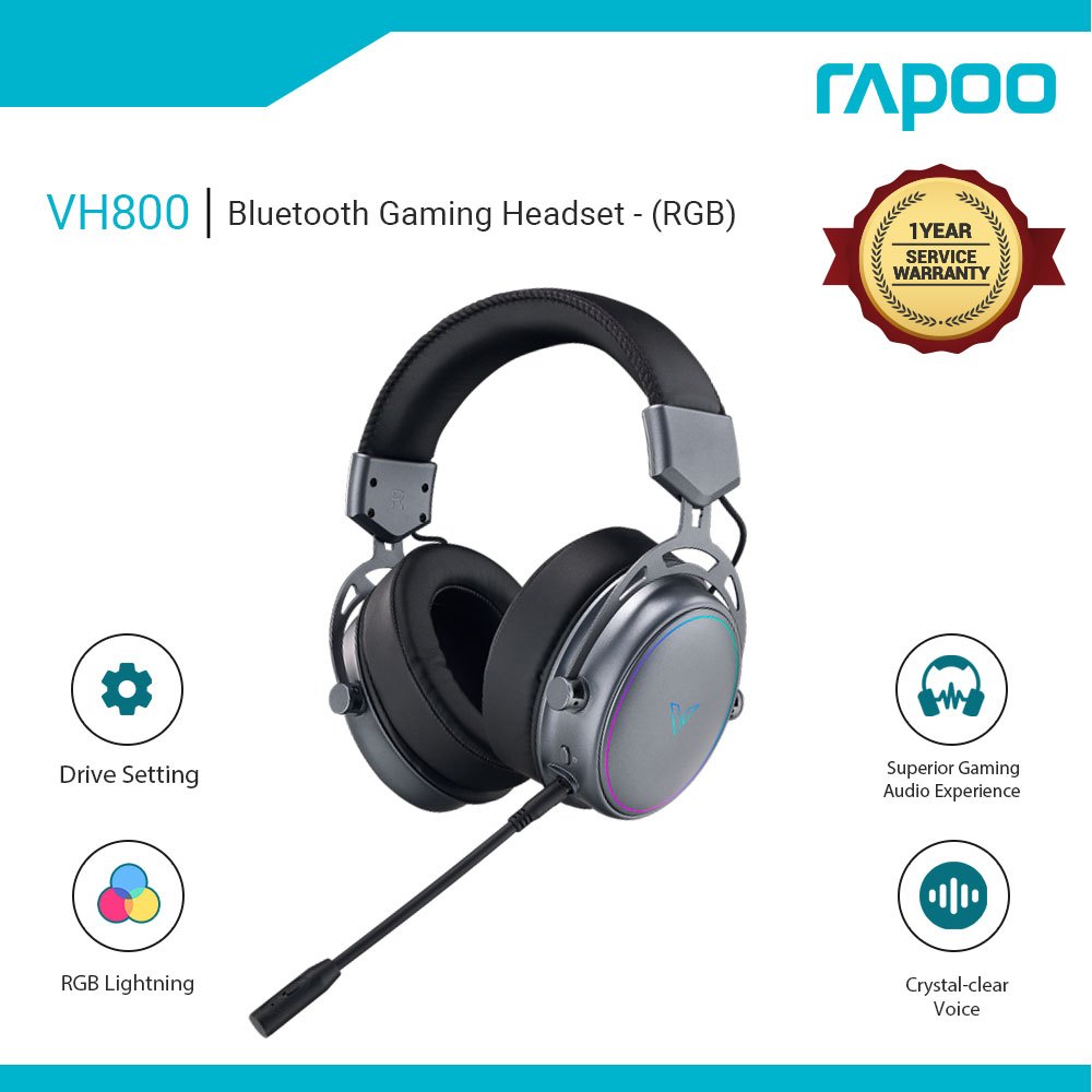 Rapoo VH800 Dual Mode Wireless RGB Gaming Headset Noise Reduction