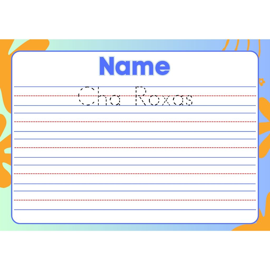Laminated Tracing Name , Lines , Alphabet , and Numbers Erasable A4 ...