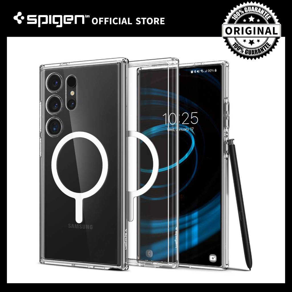 Spigen Galaxy S24 Ultra Case Crystal Hybrid Metal Ring Mag Fit