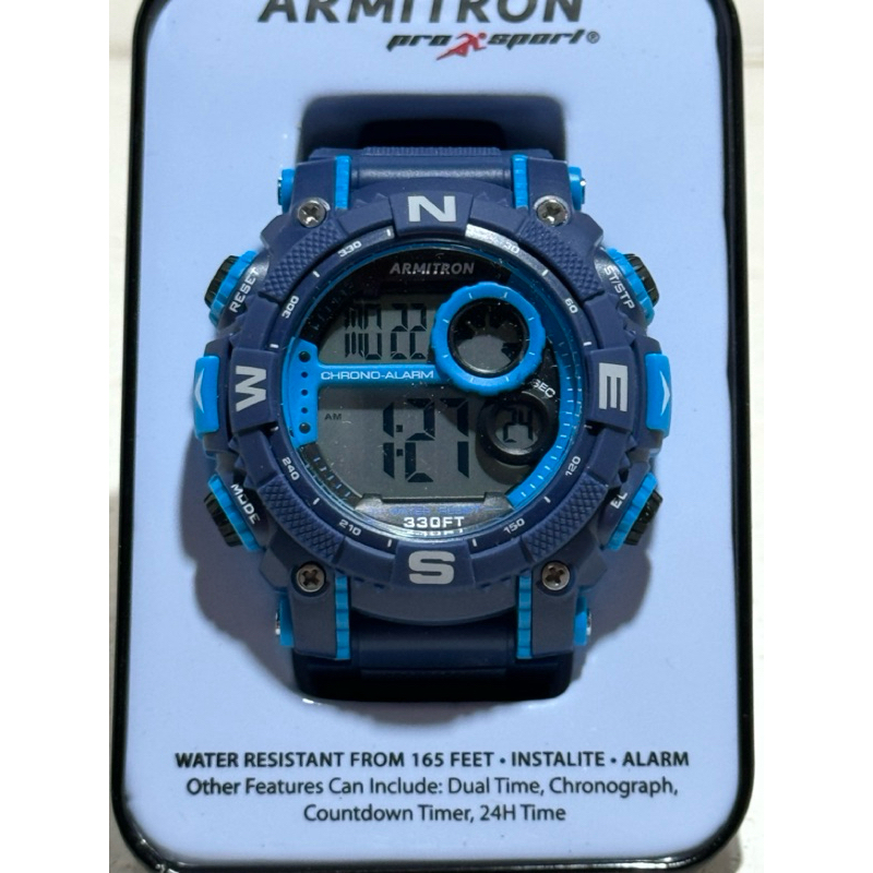 armitron men digital chronograph watch 40 8284 53mm Shopee